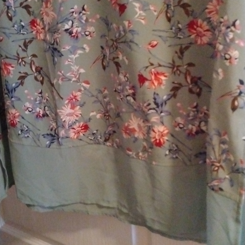 BloomChic Floral V-Neck Blouse in Blue and Pink - Picture 2 of 5